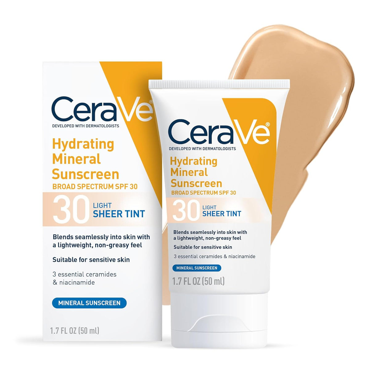 CeraVe Hydrating Sunscreen Sheer Tint light tube