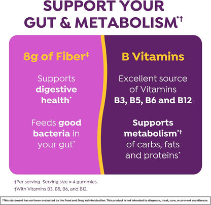 Vegan prebiotic fiber gummies for adults by MiraLAX