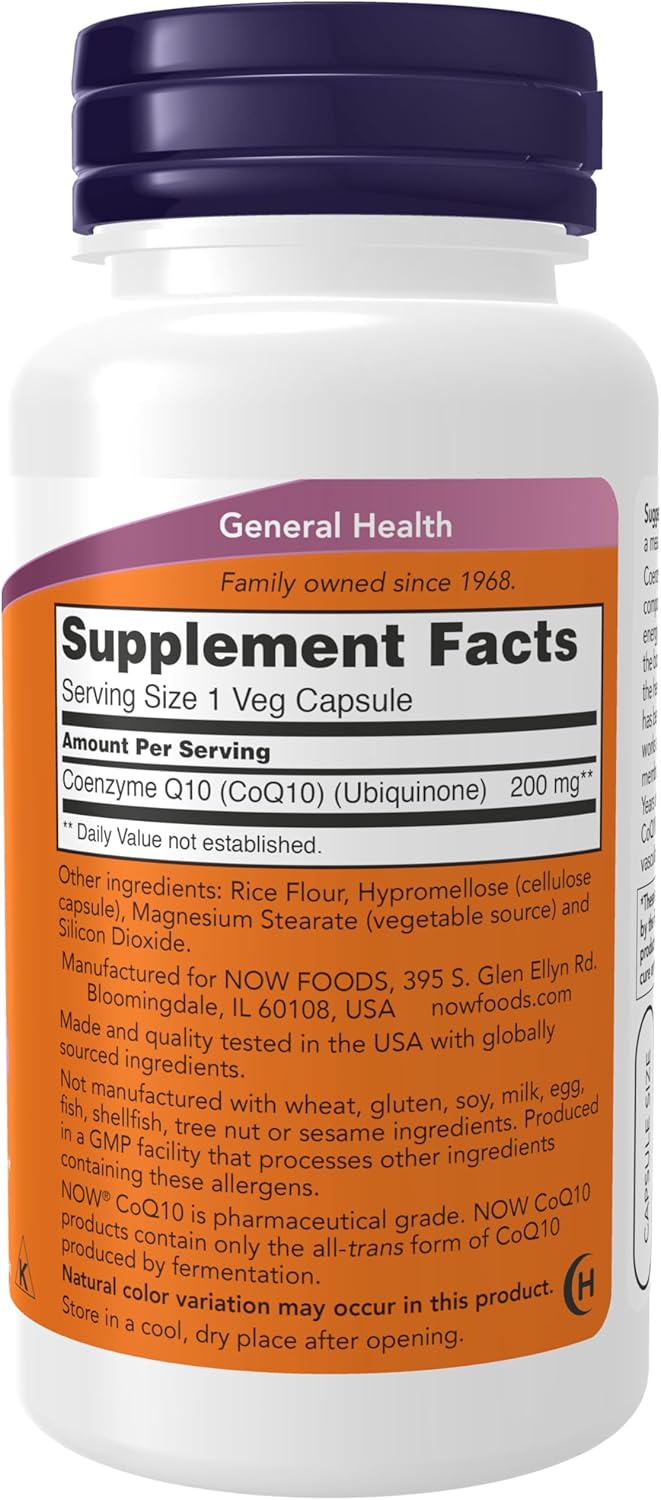 CoQ10 200 mg vegetarian capsules supplement bottle