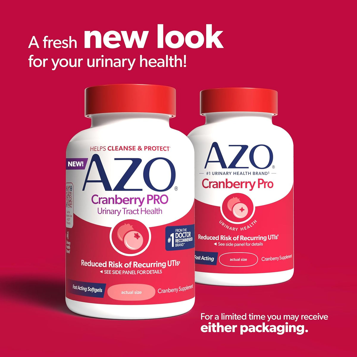 AZO Pro Strength Cranberry softgels front label