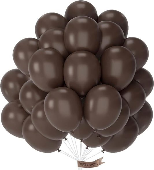 Dark brown 12-inch party balloons 100 count