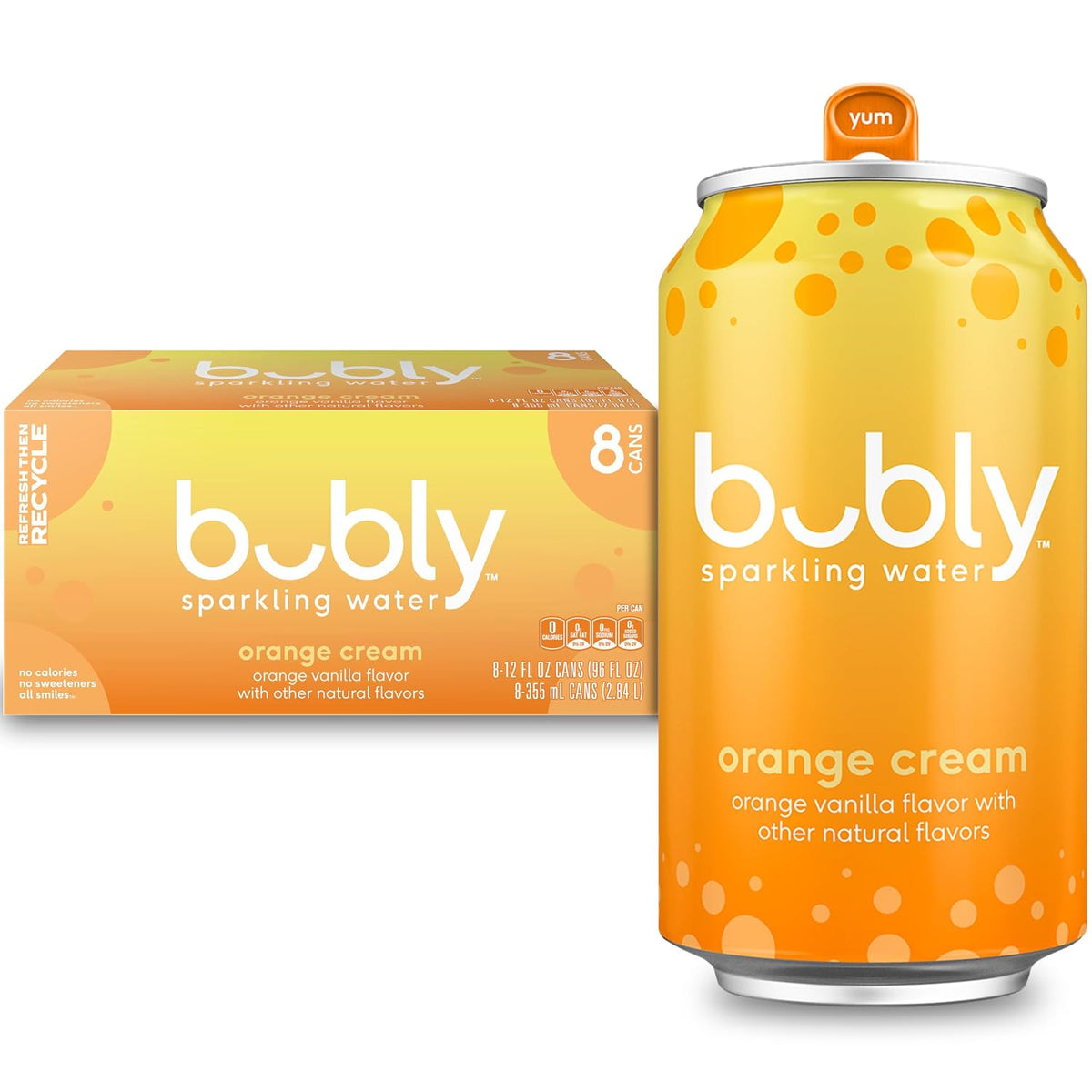 Bubly 12 fl oz Orange Creamsicle cans
