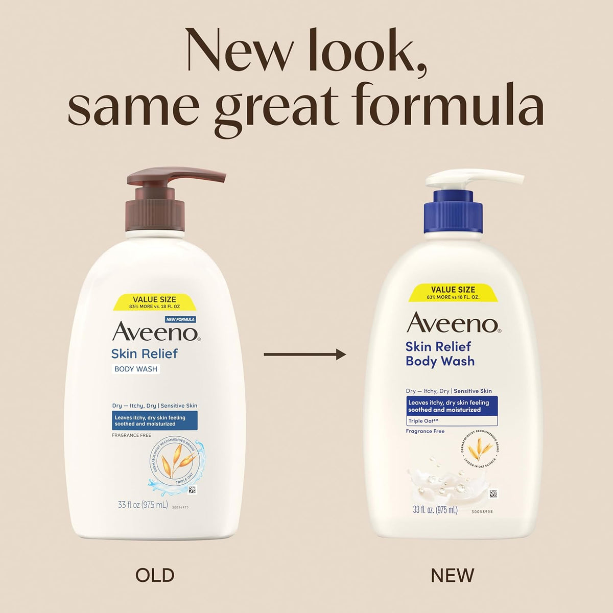 Fragrance-free Aveeno body wash for dry itchy skin
