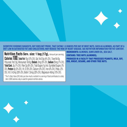 Individual 100 calorie packs of Blue Diamond almonds
