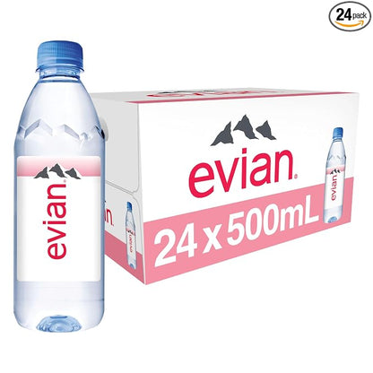 evian Natural Spring Water 24 pack bottles