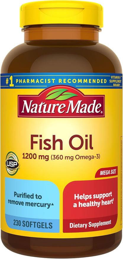 Nature Made omega-3 fish oil supplement 230 softgels