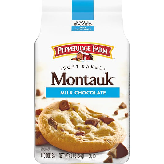 Pepperidge Farm Montauk soft baked milk chocolate chunk cookies bag