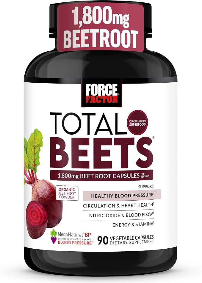 Force Factor Total Beets beet root capsules bottle