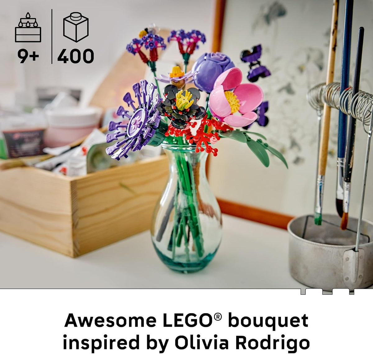 LEGO Olivia Rodrigo bouquet with music-inspired details