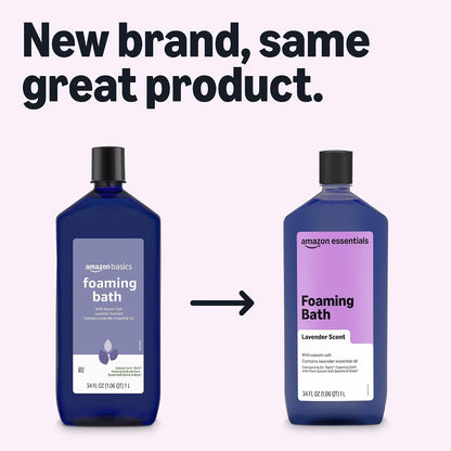 Amazon Essentials foaming bath bottle for bath routine