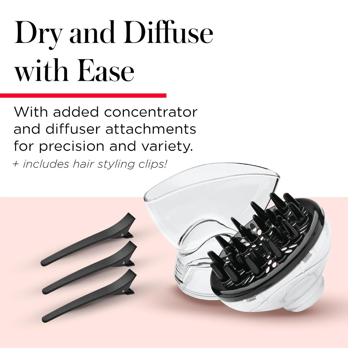 REVLON hair dryer styling set with clips