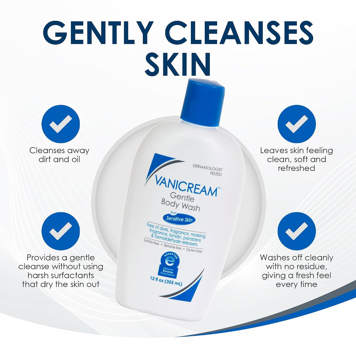 Vanicream Gentle Body Wash sensitive skin cleanser
