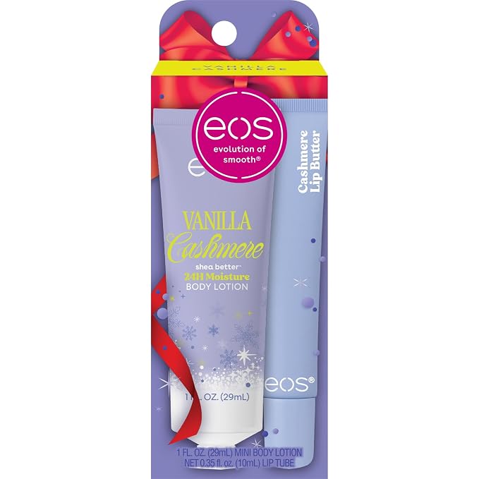eos Vanilla Cashmere Holiday Gift Set with lotion and lip butter