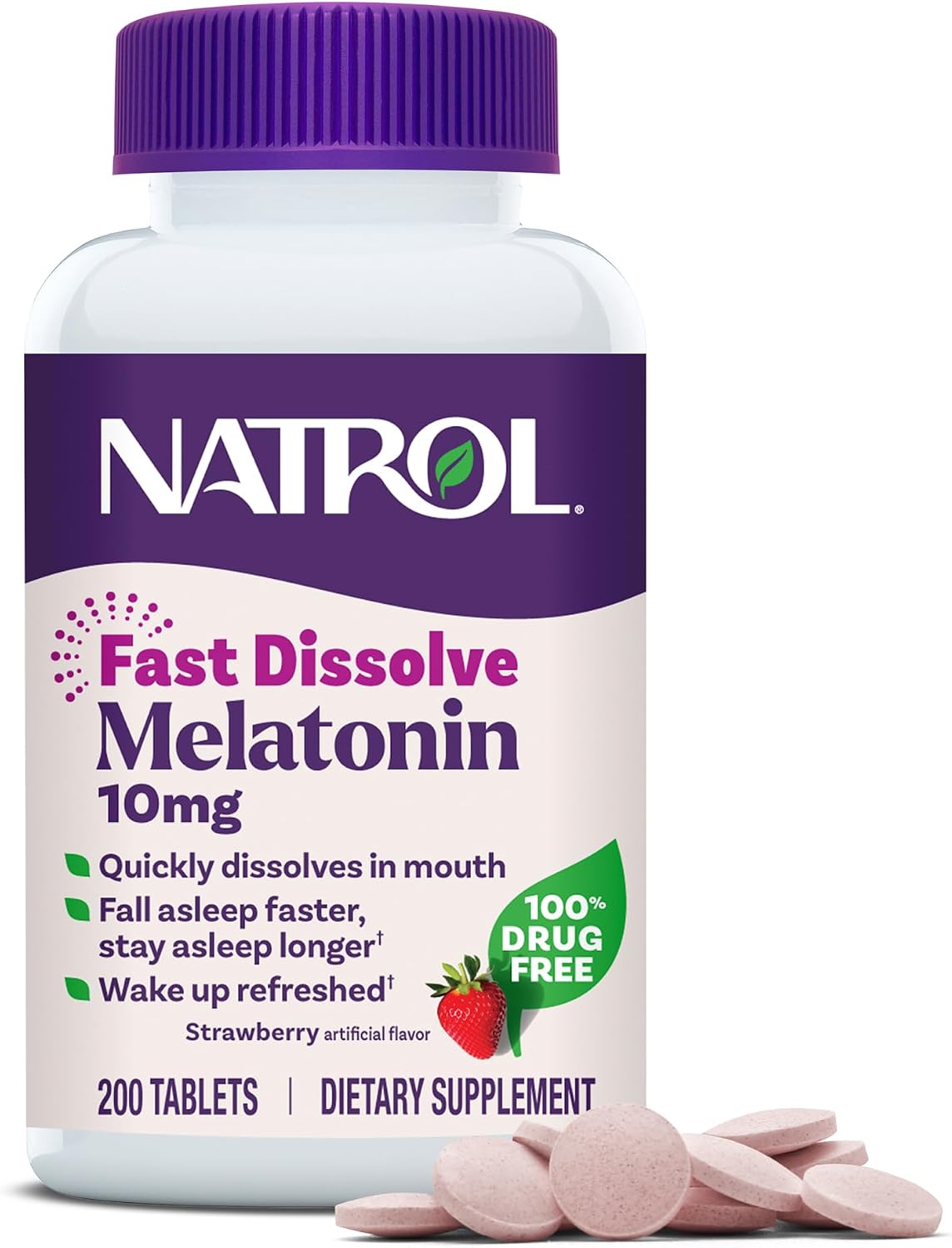 Natrol strawberry melatonin sleep support supplement