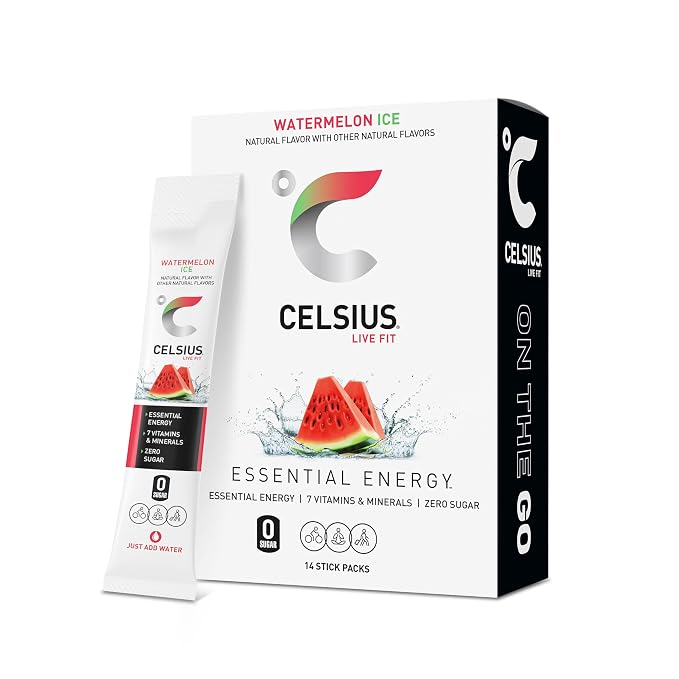 CELSIUS Watermelon Ice energy powder sticks box