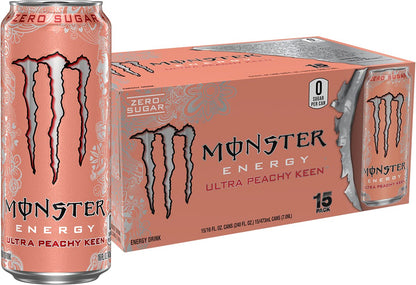 Sugar free peach Monster Energy drink 16 oz