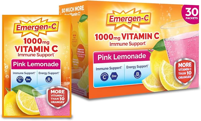 Emergen-C Vitamin C 1000mg Pink Lemonade 30 packets