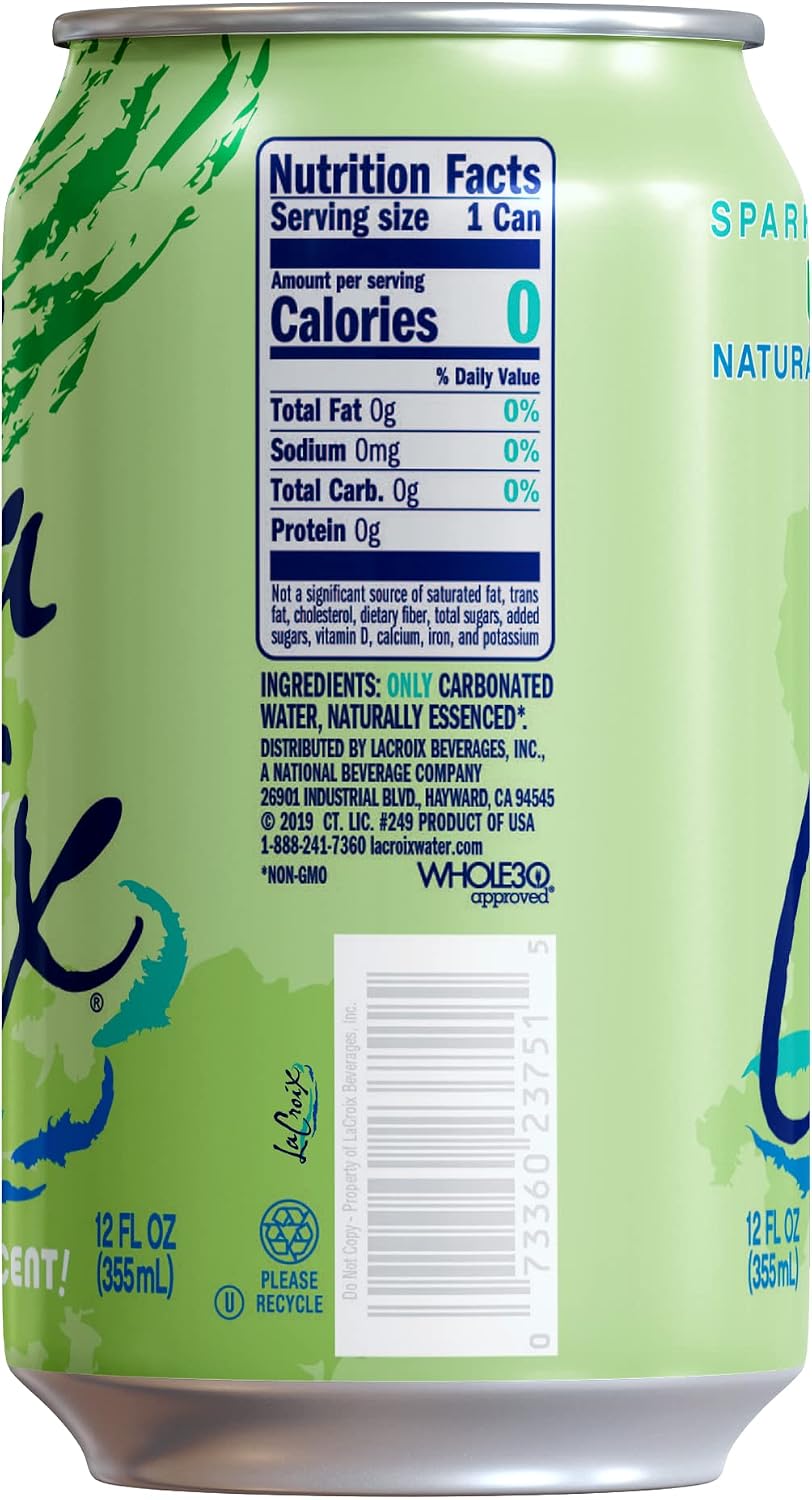 LaCroix Lime 12 oz sparkling water pack