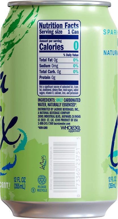 LaCroix Lime 12 oz sparkling water pack