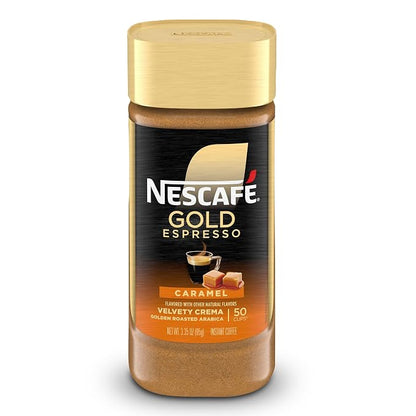 NESCAFÉ Gold Espresso Caramel instant coffee jar