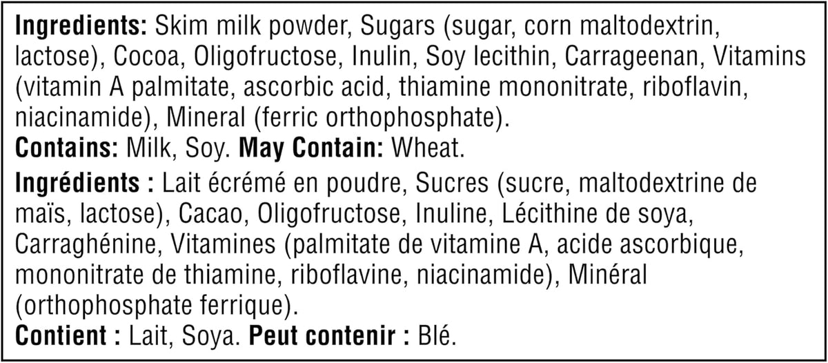 BOOST chocolate drink mix resealable canister