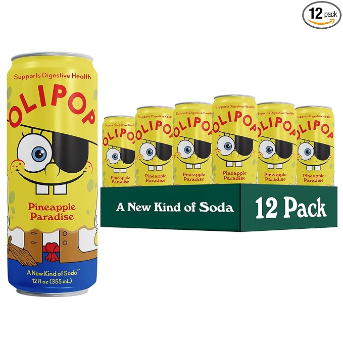 OLIPOP Pineapple Paradise prebiotic soda 12 pack