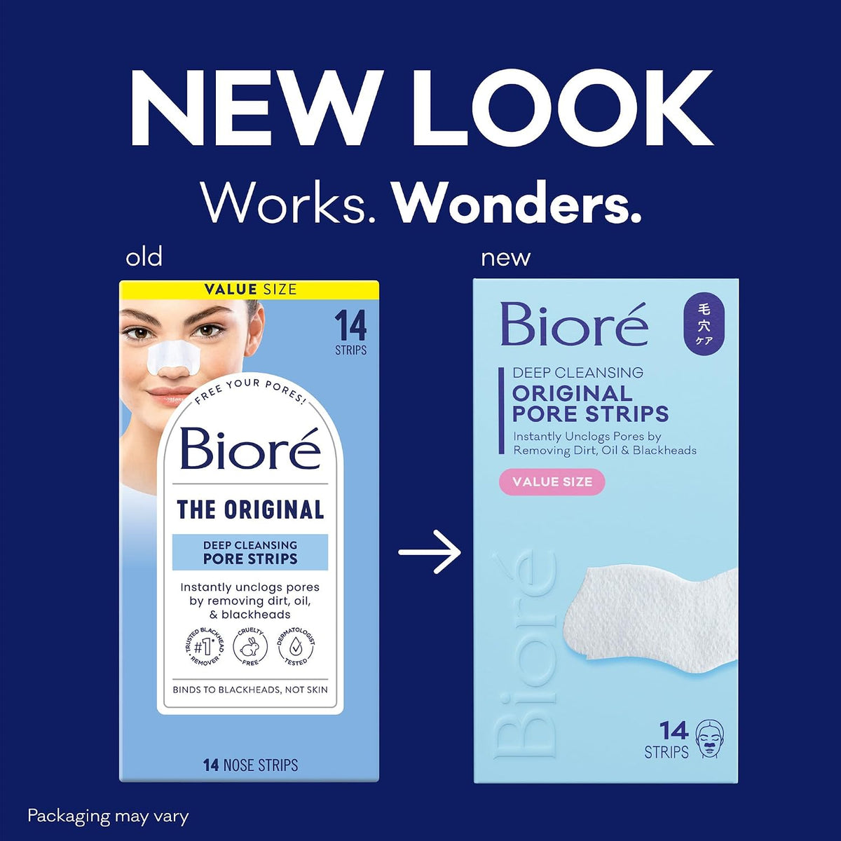 Oil-free Bioré pore cleansing strips packaging