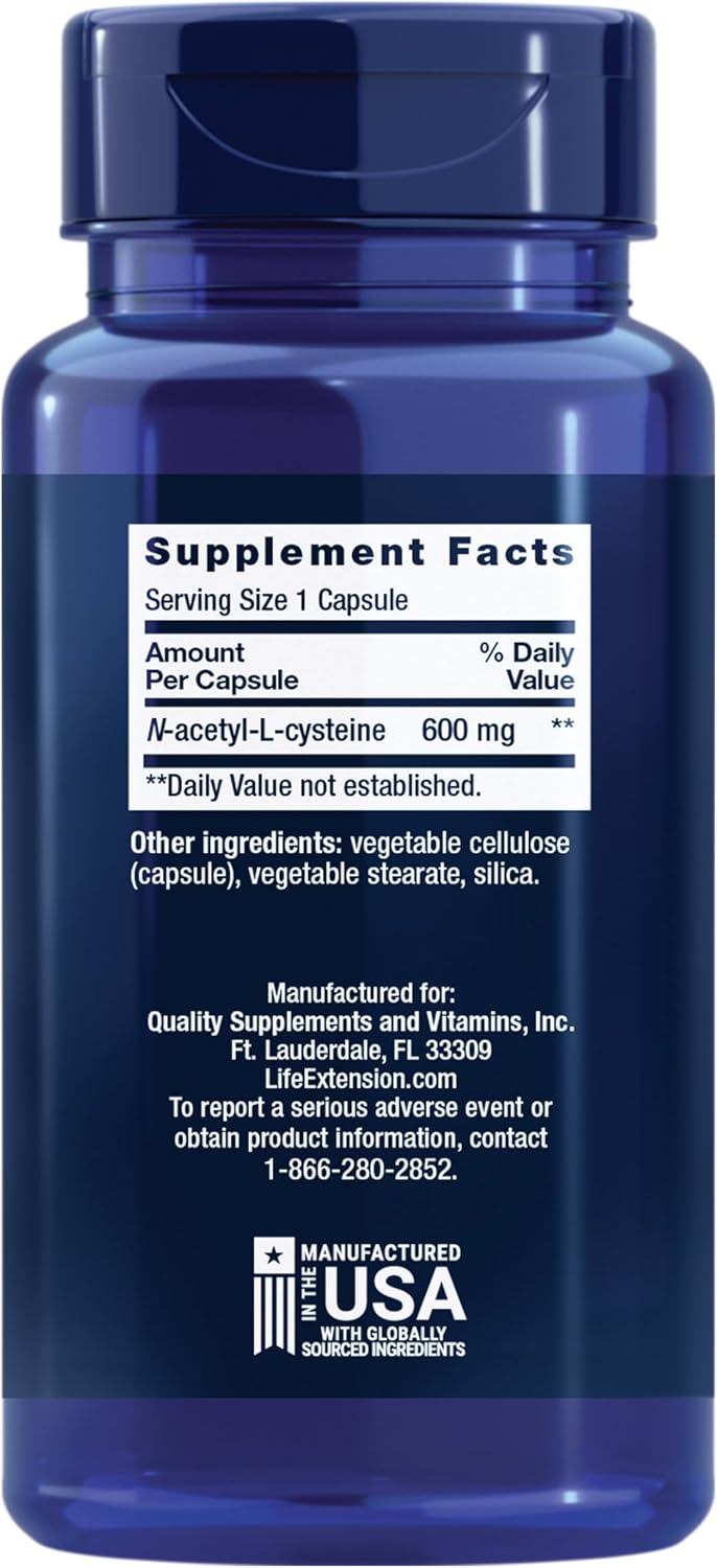 NAC 600 mg antioxidant supplement capsules