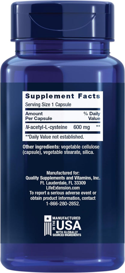 NAC 600 mg antioxidant supplement capsules