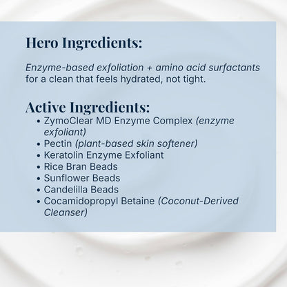 Pause & Effect Gentle Enzyme Face Cleanser for Dry, Sensitive Skin — Hydrating Cream Face Wash with Green Tea, Removes Makeup and Sunscreen, for Menopausal Skin, Women 40 Plus, 240ml