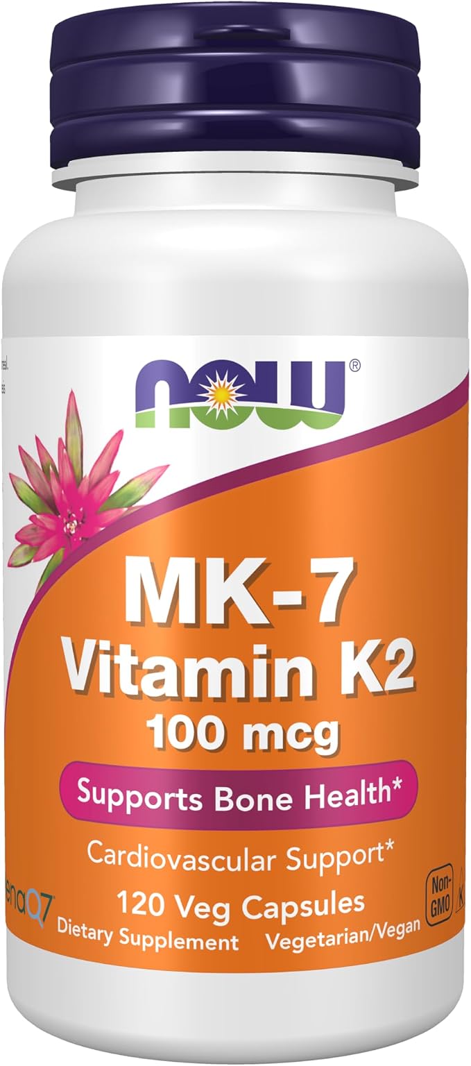 NOW MK-7 Vitamin K-2 100 mcg supplement bottle