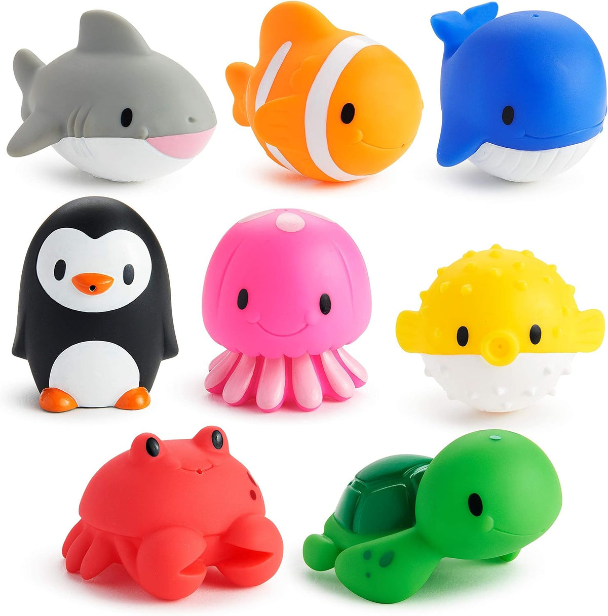 Colorful ocean animal bath squirts for babies