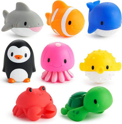 Colorful ocean animal bath squirts for babies