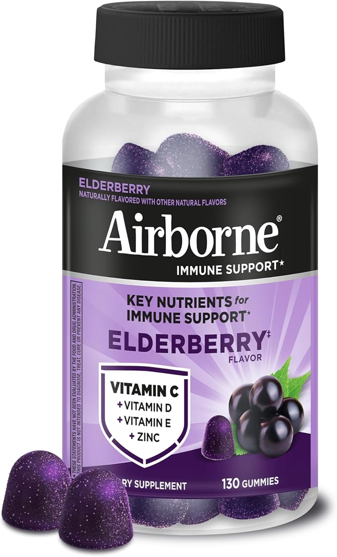 Airborne Elderberry Immune Support Gummies 130 count bottle
