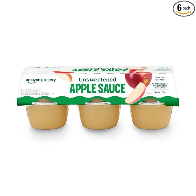 Amazon Grocery unsweetened applesauce cups pack of 6