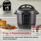 Black Instant Pot Rio countertop pressure cooker