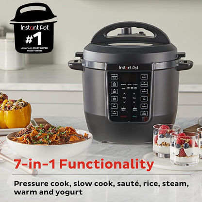 Black Instant Pot Rio countertop pressure cooker