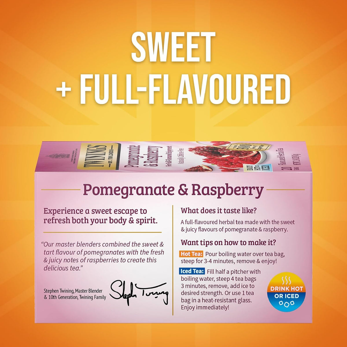 Pomegranate and raspberry herbal tea by Twinings