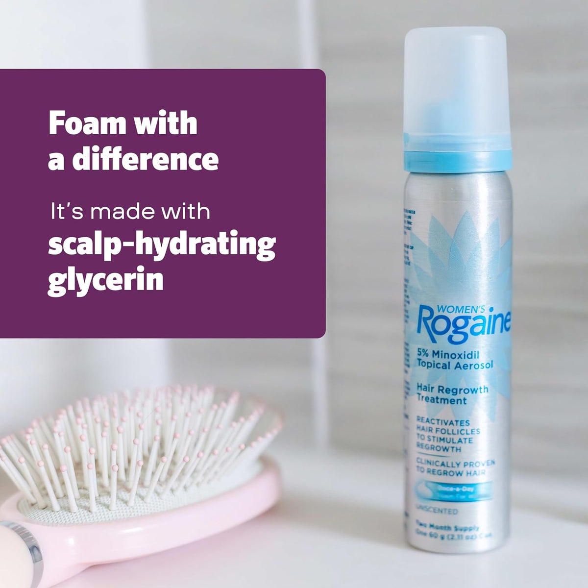 Unscented women’s hair regrowth foam by Rogaine
