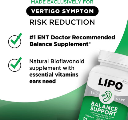Balance support supplement with ginkgo and vitamins