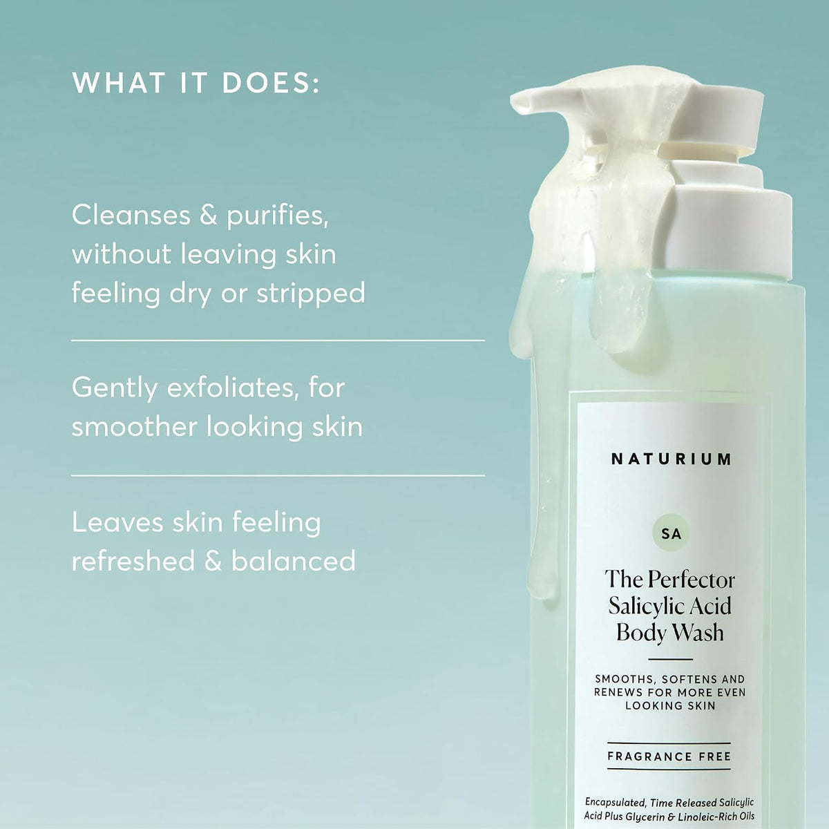 Naturium salicylic acid body wash for smoother-looking skin