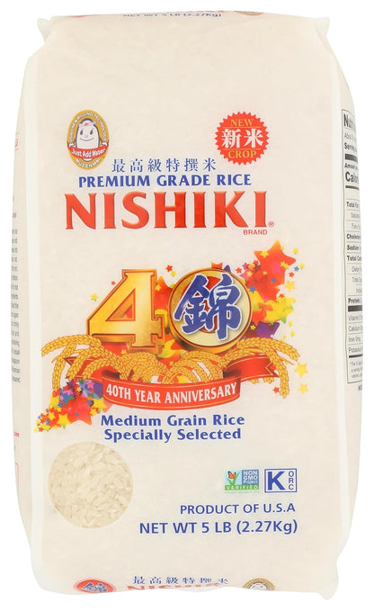 Nishiki white medium grain rice package