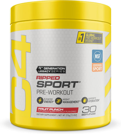 C4 Ripped Sport pre workout 135mg caffeine
