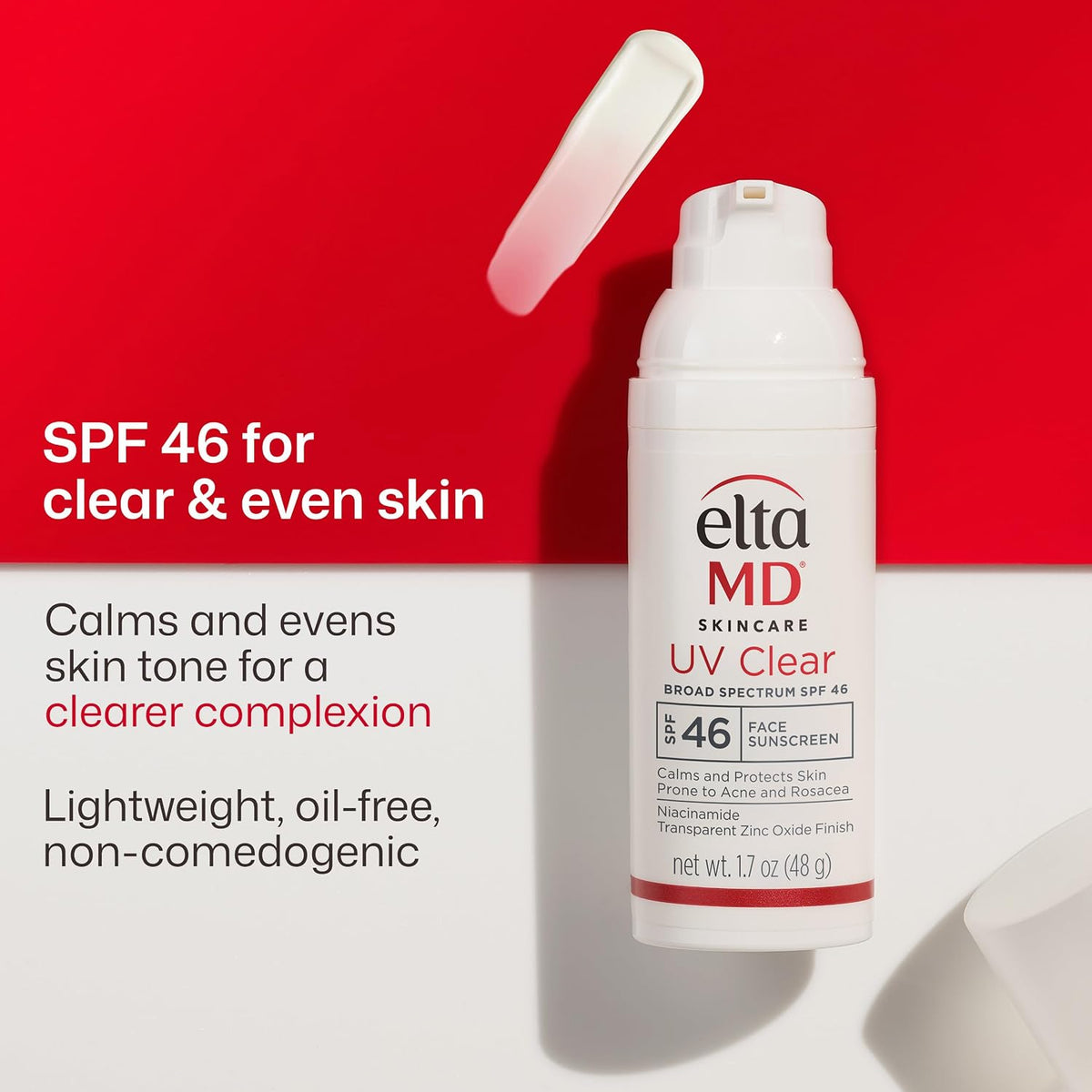 Lightweight non-greasy EltaMD UV Clear sunscreen