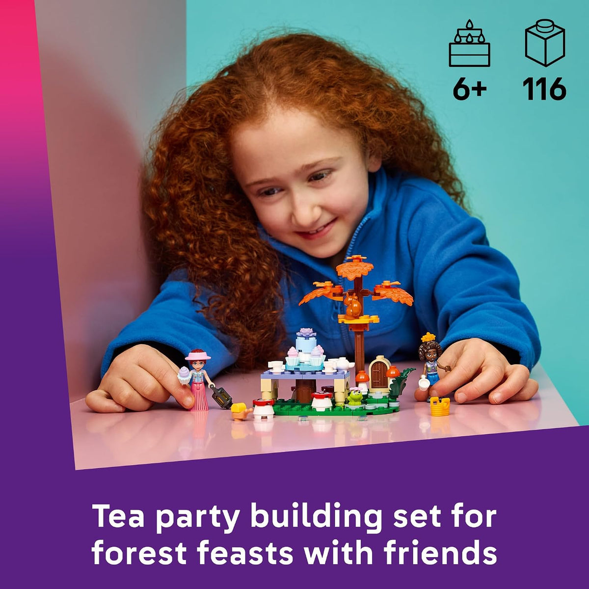 Whimsical woodland tea party playset for kids