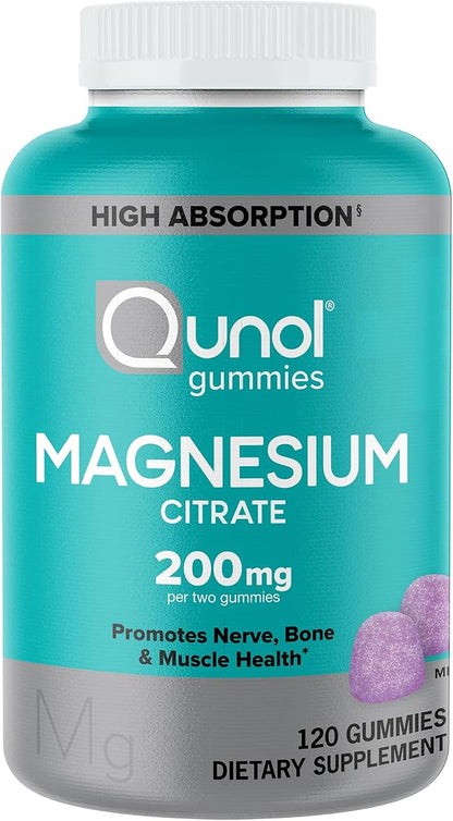 Qunol Magnesium Citrate Gummies 200mg 120ct bottle