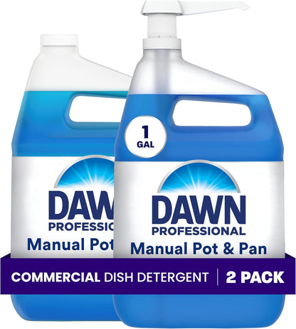 Dawn PRO Manual Pot and Pan Detergent, Dish Soap Liquid for Dishwashing by Hand, Bulk Concentrate for Commercial Use, 1 gal