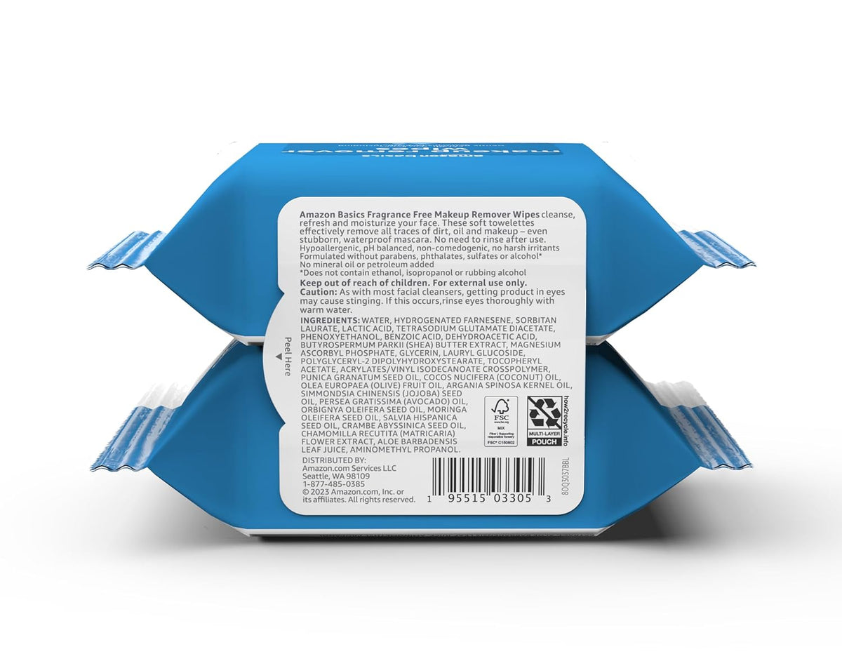Alcohol-free makeup remover wipes for waterproof mascara