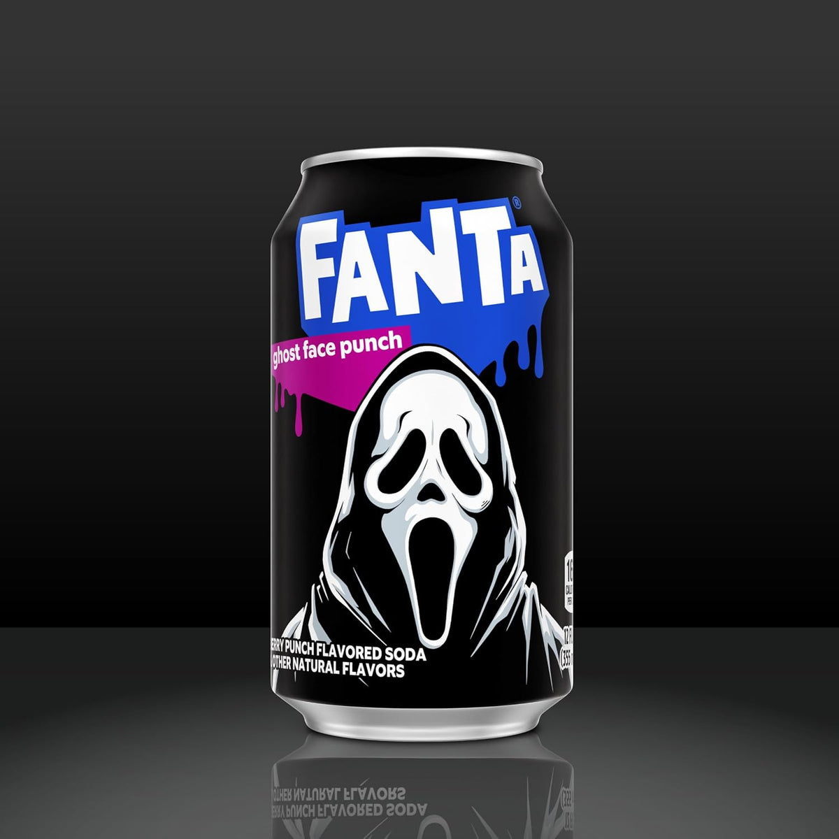 Fanta Ghost Face Punch soft drink packaging