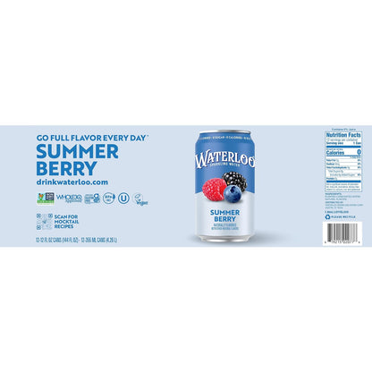 Summer Berry Waterloo sparkling water 12 fl oz cans